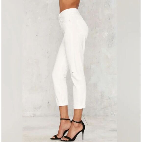 Citizens Of Humanity Liya High Rise Classic Fit Distressed White Denim Jeans 24 - Picture 13 of 13